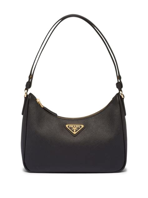 prada shoulder bag mirage leather black|Prada bag re edition.